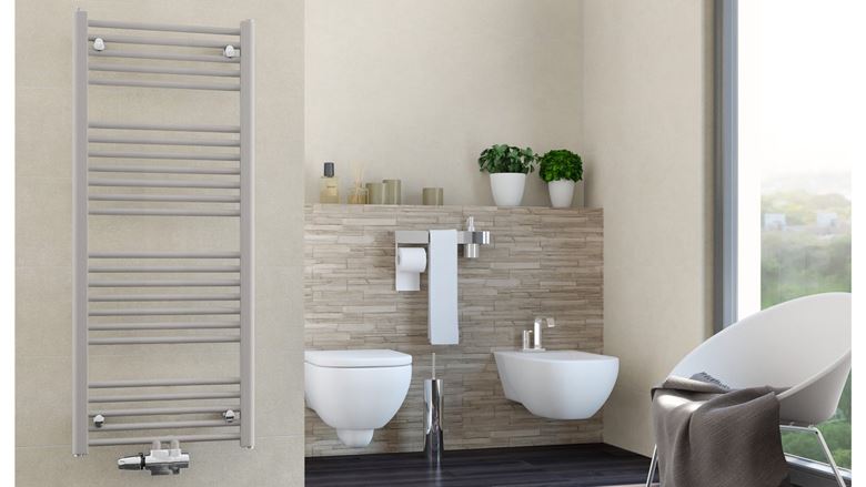 KORADO KORALUX LINEAR CLASSIC - M koupelnový radiátor 1220/500, spodní středové připojení, bílá RAL9016 KLC-122050-00M10 Obrázek - fotka