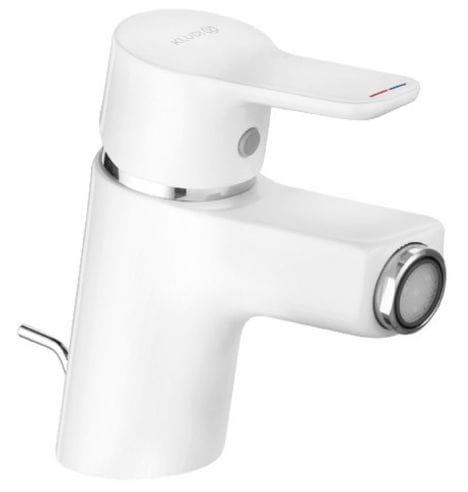 KLUDI PURE&EASY bidetová stojánková baterie, s odtokovou soupravou, bílá/chrom 375339165 Obrázek - Hlavní obrázek
