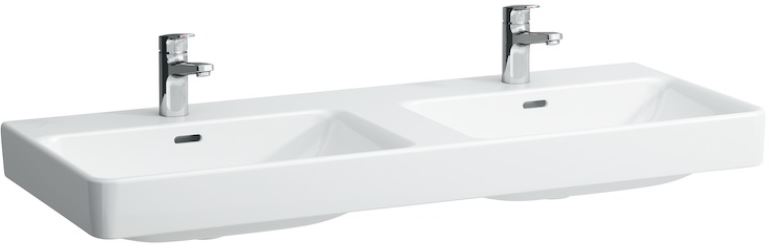 LAUFEN PRO S dvojumyvadlo 120 cm, se 2 otvory pro baterie a přepadem, LCC H8149664001041 Obrázek - Hlavní obrázek