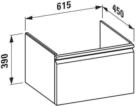LAUFEN PRO S skříňka pod umyvadlo 61,6x45x39,7 cm, 1 zásuvka, lesklá bílá H4834220964751 Technický nákres