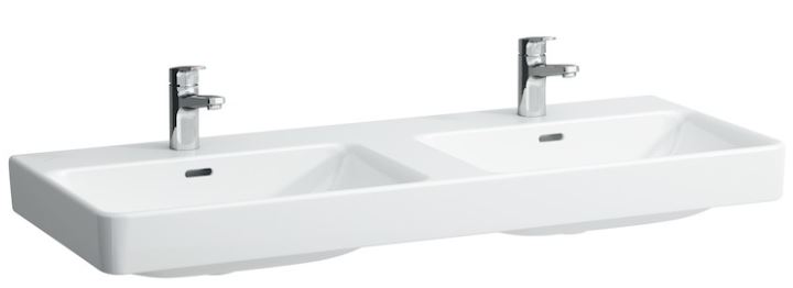 LAUFEN PRO S dvojumyvadlo 120 cm, se 2 otvory pro baterie a přepadem H8149660001041 Obrázek - Hlavní obrázek