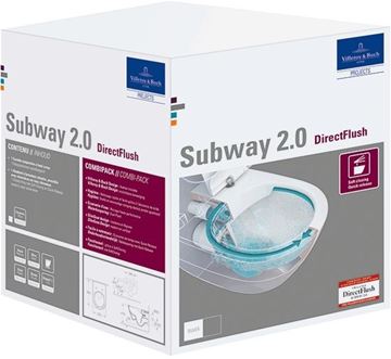 VILLEROY & BOCH SUBWAY 2.0 závěsné WC, se SoftClosing sedátkem, DirectFlush splachování, CeramicPlus, alpská bílá 5614R2R1 Obrázek - fotka