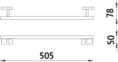 NIMCO KEIRA držák ručníku 505 mm, chrom KE 22046-26 Technický nákres