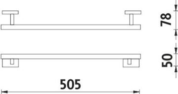 NIMCO KEIRA držák ručníku 505 mm, chrom KE 22046-26 Technický nákres