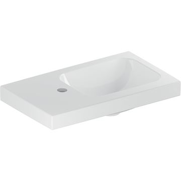 GEBERIT ICON LIGHT umývátko 53 cm, s otvorem pro baterii vlevo, bez přepadu, KeraTect