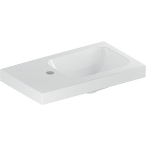 GEBERIT ICON LIGHT umývátko 53 cm, s otvorem pro baterii vlevo, bez přepadu, KeraTect