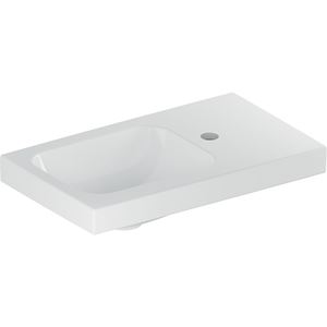 GEBERIT ICON LIGHT umývátko 53 cm, s otvorem pro baterii vpravo, bez přepadu, KeraTect