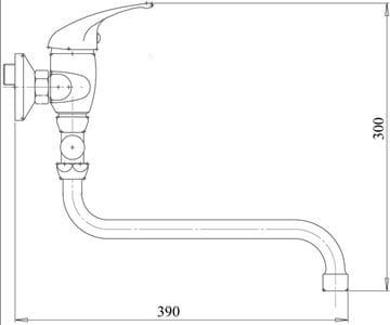 NOVASERVIS METALIA 55 nástěnná paneláková baterie, s přepínačem, se sprchovou soupravou, chrom 55071,0 Technický nákres