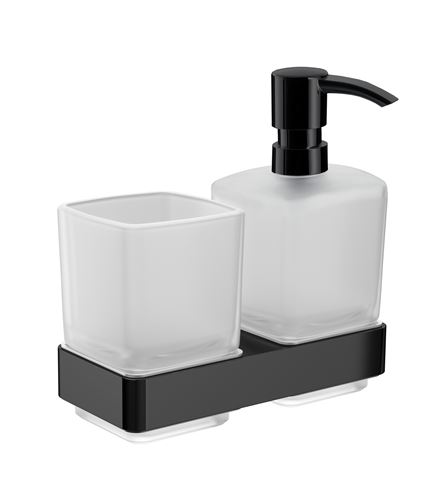 EMCO CONCEPT BLACK dávkovač tekutého mýdla s pohárkem, nástěnný, sklo, černá CB053113300 Obrázek - Hlavní obrázek