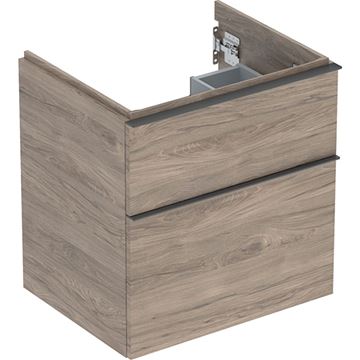 GEBERIT ICON skříňka pod umyvadlo 59,2x47,6x61,5 cm, 2 zásuvky, ořech hickory