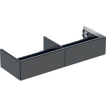 GEBERIT ONE skříňka pod umyvadlo 133,2x47x26,6 cm, 2 zásuvky, Push-open, matná černá