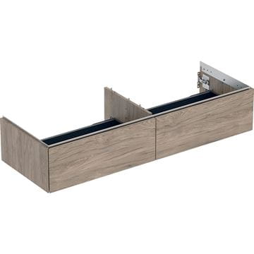 GEBERIT ONE skříňka pod umyvadlo 133,2x47x26,6 cm, 2 zásuvky, Push-open, ořech hickory