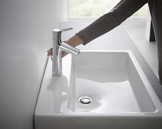 HANSGROHE TALIS S umyvadlová stojánková baterie, s odtokovou soupravou, EcoSmart, chrom 72020000 Obrázek - fotka