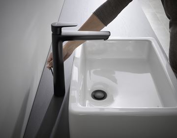 HANSGROHE TALIS E umyvadlová stojánková baterie, s odtokovou soupravou, EcoSmart, matná černá 71716670 Obrázek - fotka
