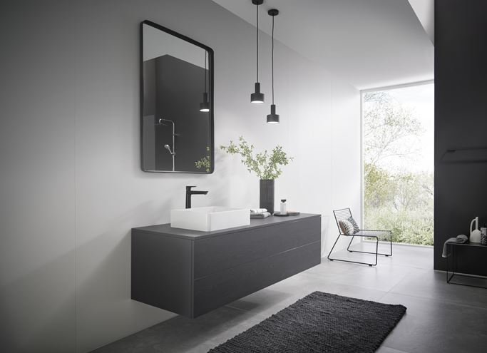 HANSGROHE TALIS E umyvadlová stojánková baterie, s odtokovou soupravou, EcoSmart, matná černá 71716670 Obrázek - fotka
