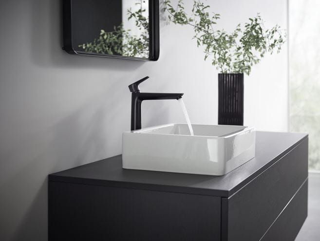 HANSGROHE TALIS E umyvadlová stojánková baterie, s odtokovou soupravou, EcoSmart, matná černá 71716670 Obrázek - fotka