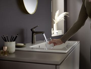 HANSGROHE TALIS E umyvadlová stojánková baterie, EcoSmart, kartáčovaný černý chrom 71712340 Obrázek - fotka