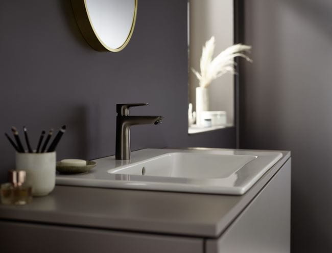 HANSGROHE TALIS E umyvadlová stojánková baterie, EcoSmart, kartáčovaný černý chrom 71712340 Obrázek - fotka