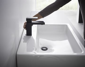 HANSGROHE VERNIS SHAPE umyvadlová stojánková baterie, s odtokovou soupravou, EcoSmart, matná černá 71561670 Obrázek - fotka