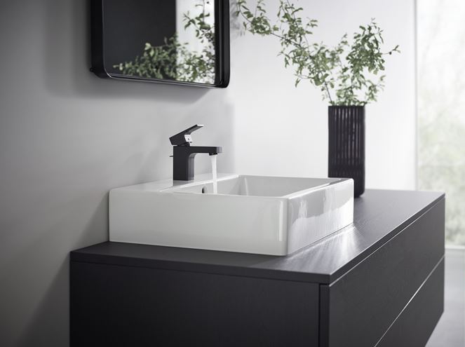 HANSGROHE VERNIS SHAPE umyvadlová stojánková baterie, s odtokovou soupravou, CoolStart, EcoSmart, matná černá 71593670 Obrázek - fotka
