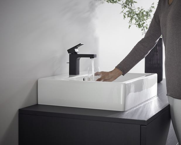 HANSGROHE VERNIS SHAPE umyvadlová stojánková baterie, s odtokovou soupravou, CoolStart, EcoSmart, matná černá 71594670 Obrázek - fotka