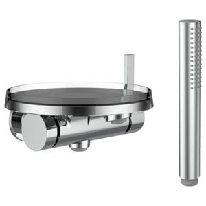 KARTELL BY LAUFEN vanová podomítková baterie, s přepínačem, se sprchovou soupravou, chrom