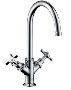 AXOR MONTREUX umyvadlová stojánková baterie, s odtokovou soupravou, EcoSmart, chrom