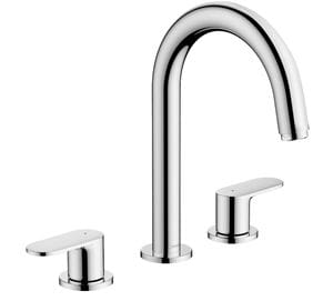 HANSGROHE VERNIS BLEND umyvadlová stojánková baterie 3-otvorová, s odtokovou soupravou, EcoSmart, chrom