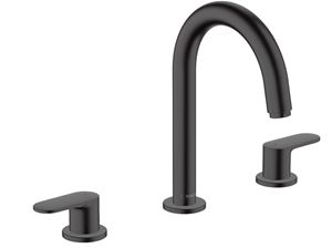 HANSGROHE VERNIS BLEND umyvadlová stojánková baterie 3-otvorová, s odtokovou soupravou, EcoSmart, matná černá