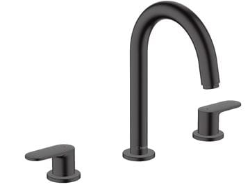 HANSGROHE VERNIS BLEND umyvadlová stojánková baterie 3-otvorová, s odtokovou soupravou, EcoSmart, matná černá