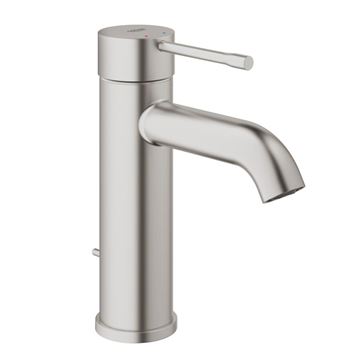 GROHE ESSENCE NEW umyvadlová stojánková baterie, s odtokovou soupravou, Water Saving, supersteel