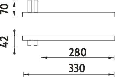 NIMCO KEIRA držák ručníku 330 mm, chrom KE 22060AP-26 Technický nákres