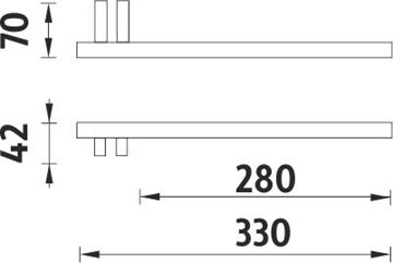 NIMCO KEIRA držák ručníku 330 mm, chrom KE 22060AP-26 Technický nákres