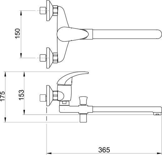 NOVASERVIS TITANIA IRIS nástěnná paneláková baterie, s přepínačem, chrom 92032/1,0 Technický nákres