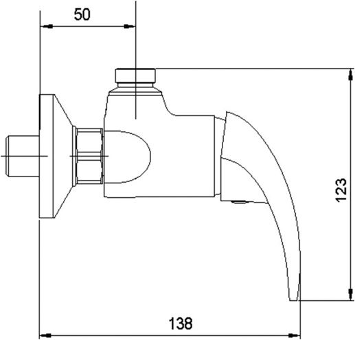 NOVASERVIS METALIA 55 sprchová nástěnná baterie, chrom 55066/1,0 Technický nákres