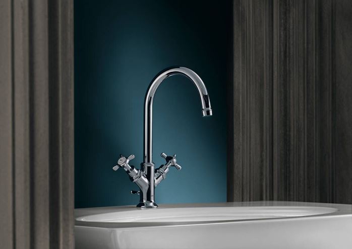 AXOR MONTREUX umyvadlová stojánková baterie, s odtokovou soupravou, EcoSmart, chrom 16505000 Obrázek - fotka