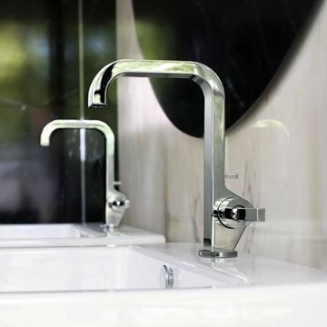 AXOR CITTERIO umyvadlová stojánková baterie, s odtokovou soupravou, EcoSmart, chrom 39034000 Obrázek - fotka