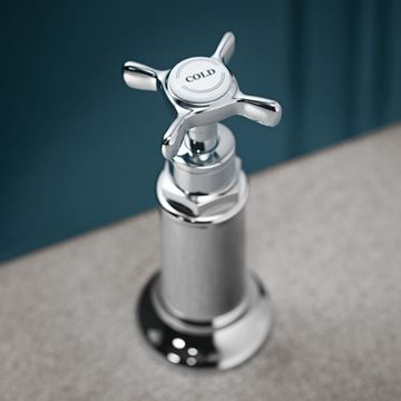 AXOR MONTREUX umyvadlová stojánková baterie, 3-otvorová, s odtokovou soupravou, EcoSmart, chrom 16513000 Obrázek - fotka