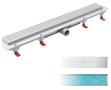 CHUDĚJ sprchový žlab 850 mm, do prostoru, boční odtok DN 40, rošt KLASIK/FLOOR, plast/matná nerez ocel CH 850 K 1 Obrázek - fotka