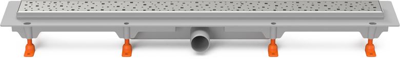 CHUDĚJ sprchový žlab 750 mm, do prostoru, boční odtok DN 40, rošt SQUARE, plast/lesklá nerez ocel CH 750 S Obrázek - Hlavní obrázek