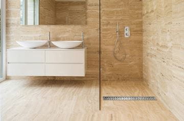EASY sprchový žlab 650 mm, do prostoru, boční odtok D 40, rošt HARMONY, plast/nerez ocel lesk EPZ20-PN-650 Obrázek - fotka