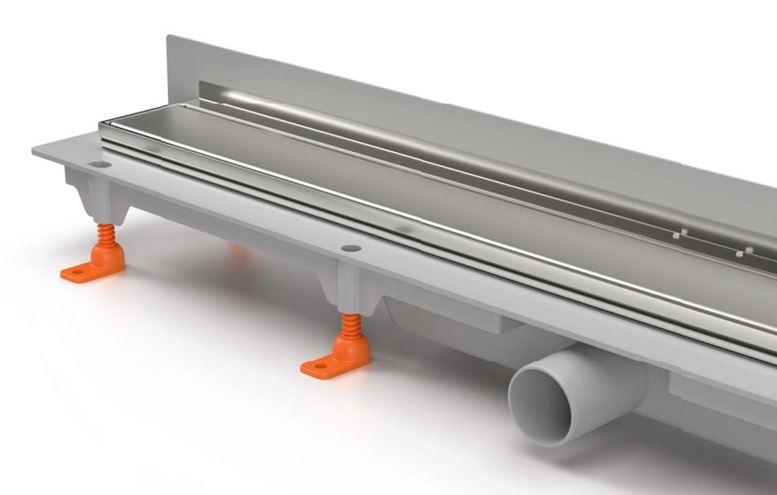 CHUDĚJ sprchový žlab 750 mm, ke stěně, boční odtok DN 40, rošt KLASIK/FLOOR, plast/matná nerez ocel CH 750 K 3 Obrázek - fotka