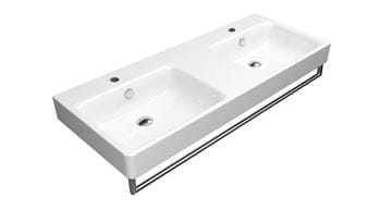 CONCEPT 300 dvojumyvadlo 125 cm, se 2 otvory pro baterie a přepadem, concept clean PLUS 125CO300N Obrázek - fotka
