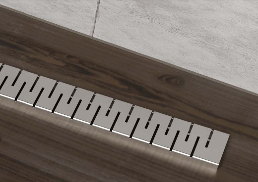 CHUDĚJ sprchový žlab 850 mm, ke stěně, boční odtok DN 40, rošt MEDIUM, plast/matná nerez ocel CH 850 M 3 Obrázek - fotka