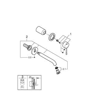 GROHE ESSENCE NEW umyvadlová podomítková baterie, kartáčovaný hard graphite 29193AL1 Obrázek - fotka