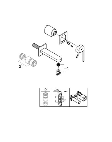 GROHE PLUS umyvadlová podomítková baterie, chrom 29303003 Obrázek - fotka