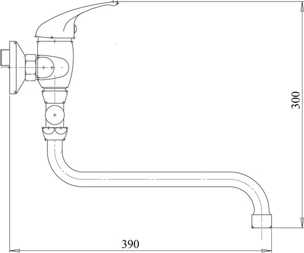 NOVASERVIS METALIA 55 nástěnná paneláková baterie, s přepínačem, chrom 55071/1,0 Technický nákres
