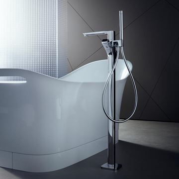 AXOR URQUIOLA vanová termostatická baterie na podlahu, se sprchovou soupravou, chrom 11422000 Obrázek - fotka