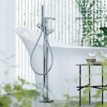 AXOR URQUIOLA vanová termostatická baterie na podlahu, se sprchovou soupravou, chrom 11422000 Obrázek - fotka