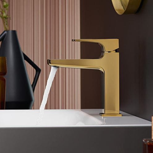 HANSGROHE METROPOL umyvadlová stojánková baterie, s odtokovou soupravou, EcoSmart, leštěné zlato 32507990 Obrázek - fotka